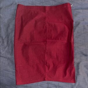Maroon red pencil skirt